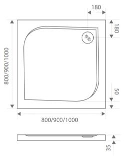 Экран Good Door Квадро 100 серый